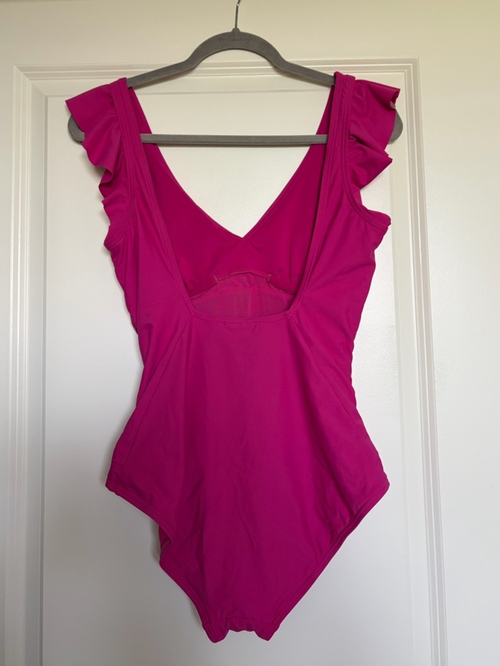 DKNY- Fuchsia Ruffle Sleeve One-Piece Swimsuit - Picture 2 of 2